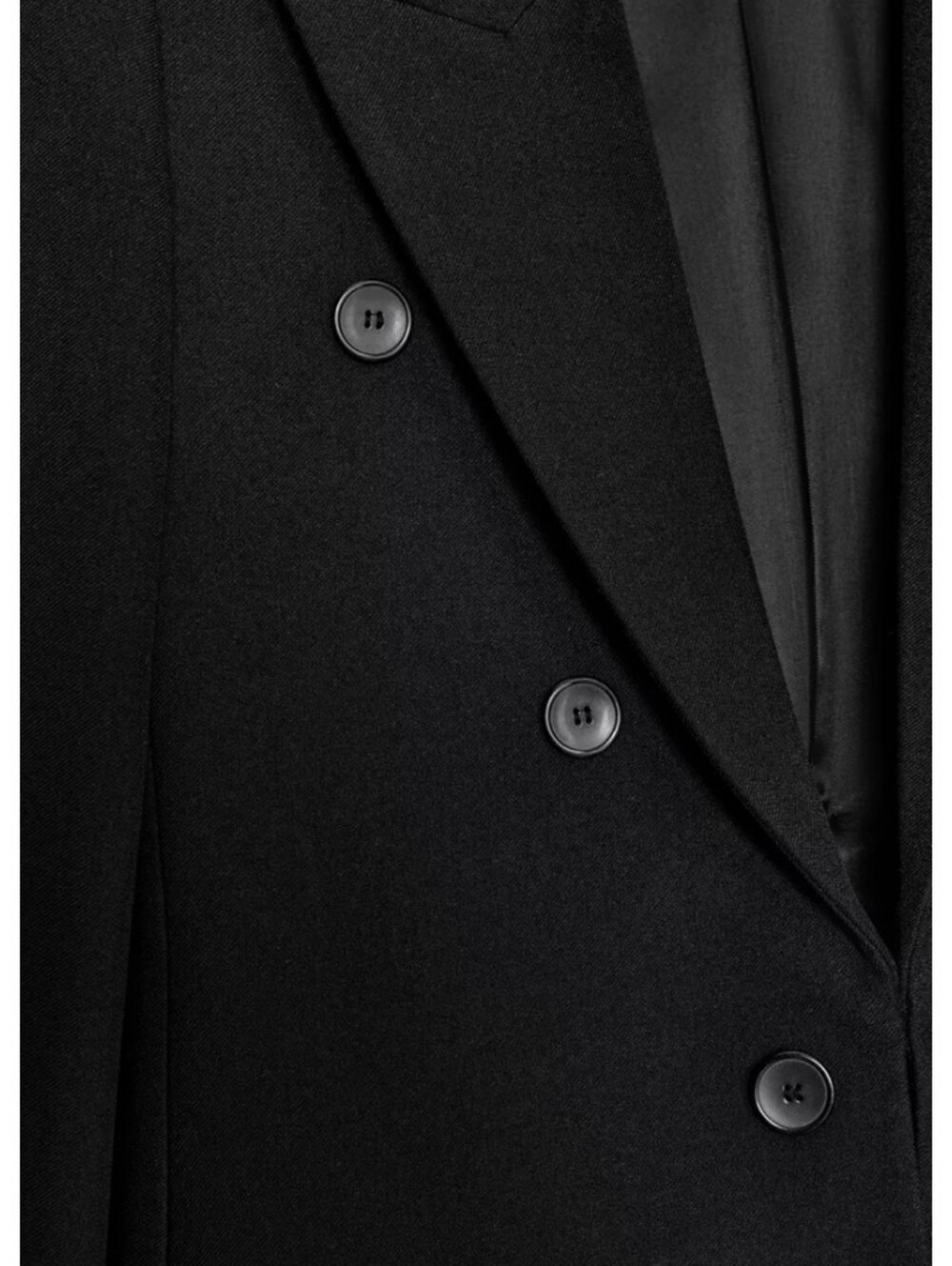 Zara zw Collection Asymmetric  Black  Double-Breasted Blazer Sz-L - Picture 5 of 13